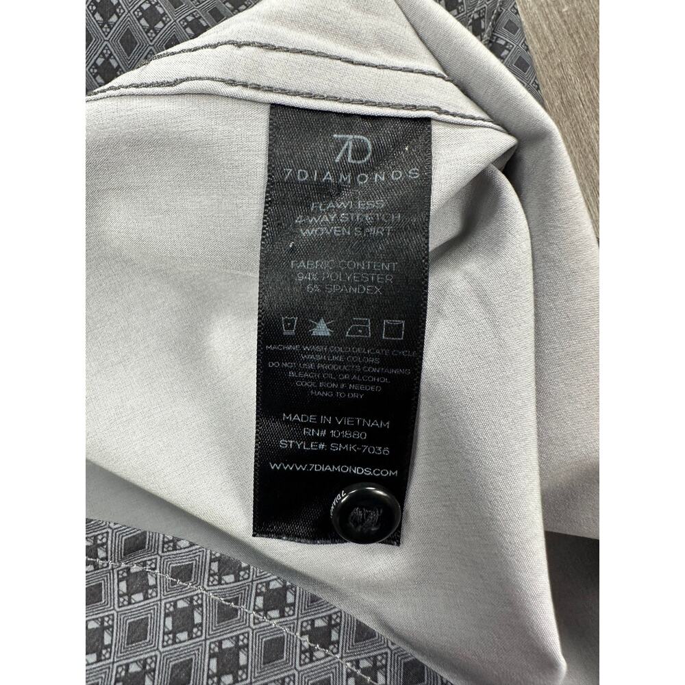 7 Diamonds Flawless 4 Way Stretch Woven Shirt Gray Charcoal — Medium - Picture 7 of 9